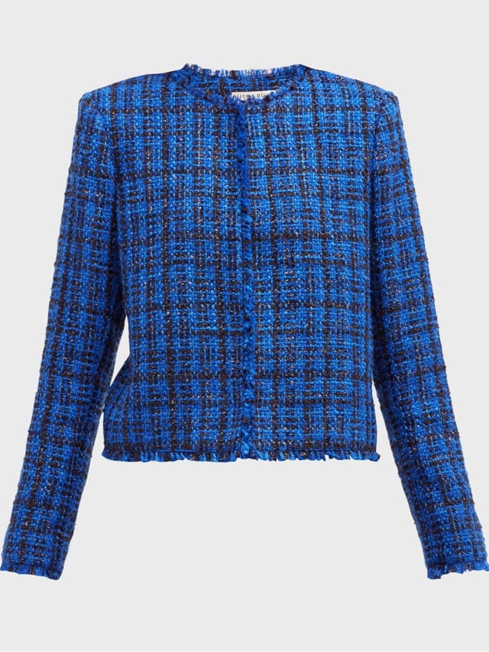 Alice + Olivia Kidman Tweed Jacket w/ Fringe Trim size XS Boxy fit